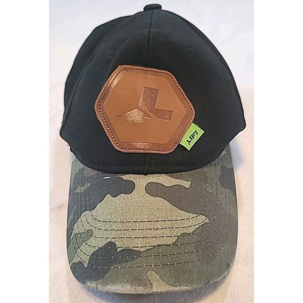 Lift Industrial Hat Snapback‎ Cap Camo Bill Black W/ Leather Logo Cotton
